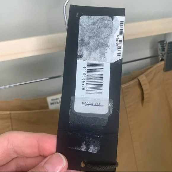 NWT NILI LOTAN Jenna Slim Pants in “Fawn” Cotton Ankle Raw Hem Size 12 - Picture 8 of 11